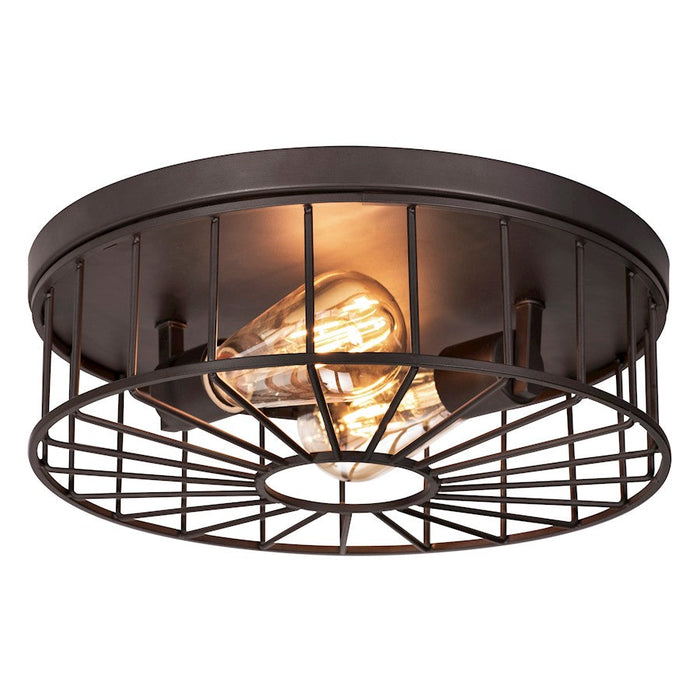 AFX Lighting Theo 2 Light Flush Mount, Black/Black