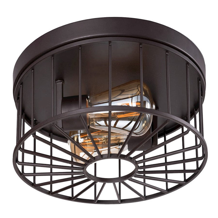 AFX Lighting Theo 2 Light Flush Mount, Black/Black