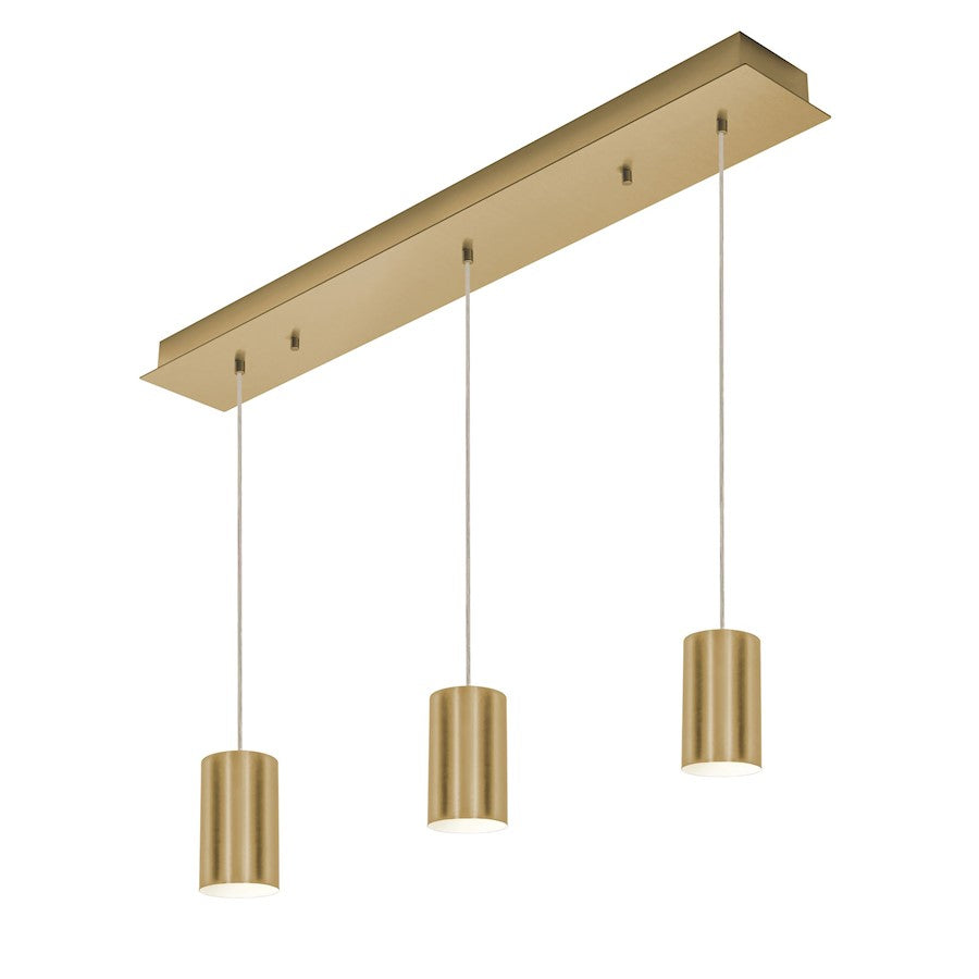 AFX Lighting Tyke 3 Light Linear Pendant, 120V, Satin Brass - TYKP04MBSBLNR3