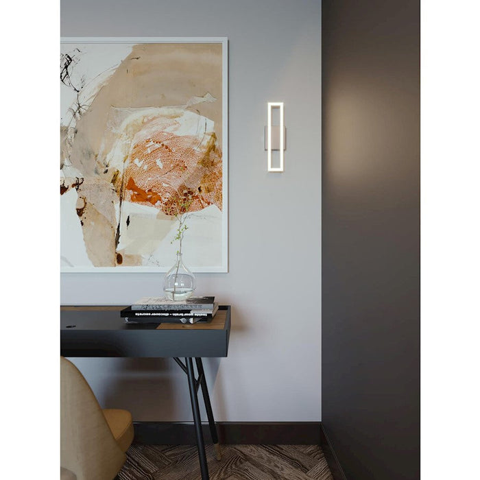 AFX Lighting Zola 1 Light Wall Sconce, Satin Nickel/White