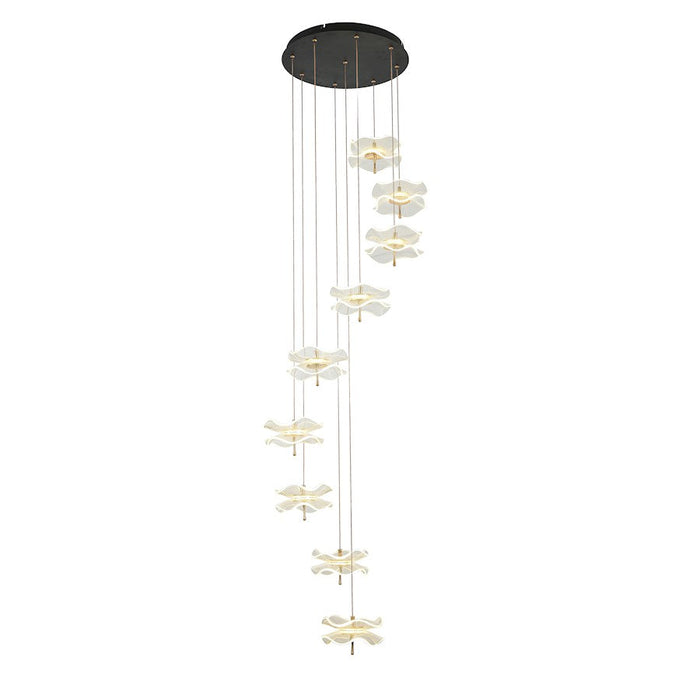 Arnsberg Butterfly 9 Light LED Pendant, Black/Gold - 320710932