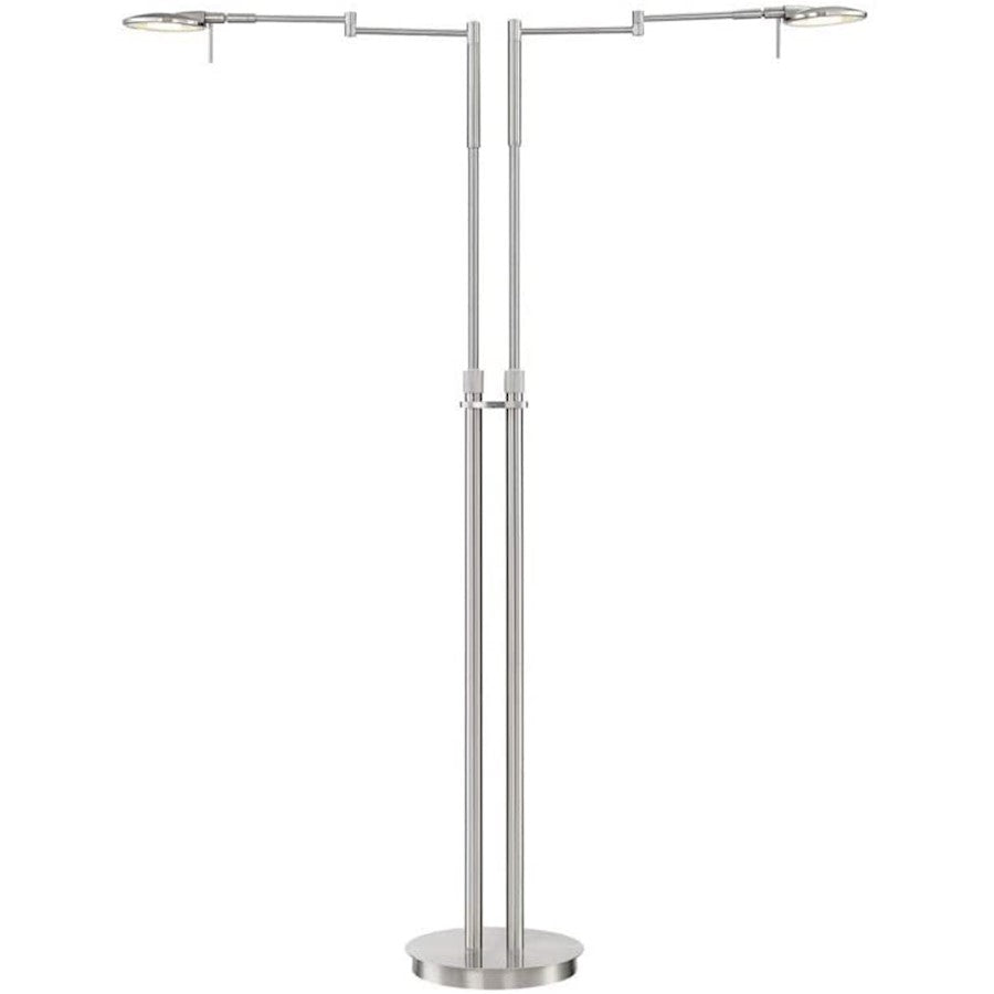 Arnsberg Dessau Turbo Double Floor Lamp, Satin Nickel - 425810207