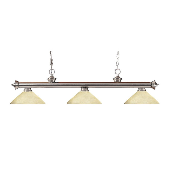 Z-Lite Riviera 3 Light 15" Island/Billiard, Nickel, Golden - 100703BN-AGM14