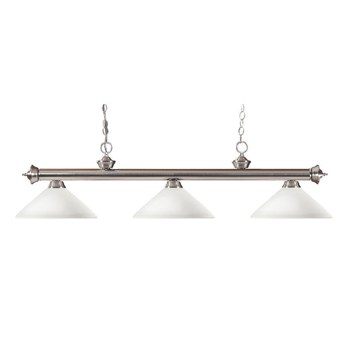 Z-Lite Riviera 3 Light 15" Island/Billiard, Brushed Nickel/Opal - 100703BN-AMO14