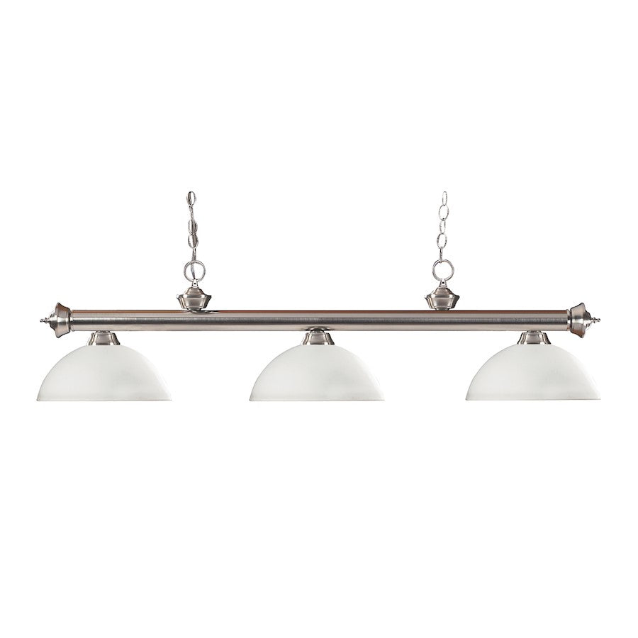 Z-Lite Riviera 3 Light Island/Billiard, Nickel/Matte Opal - 100703BN-DMO14