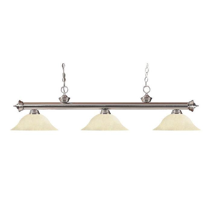 Z-Lite Riviera 3 Light 14" Island/Billiard, Nickel, Golden - 100703BN-GM16