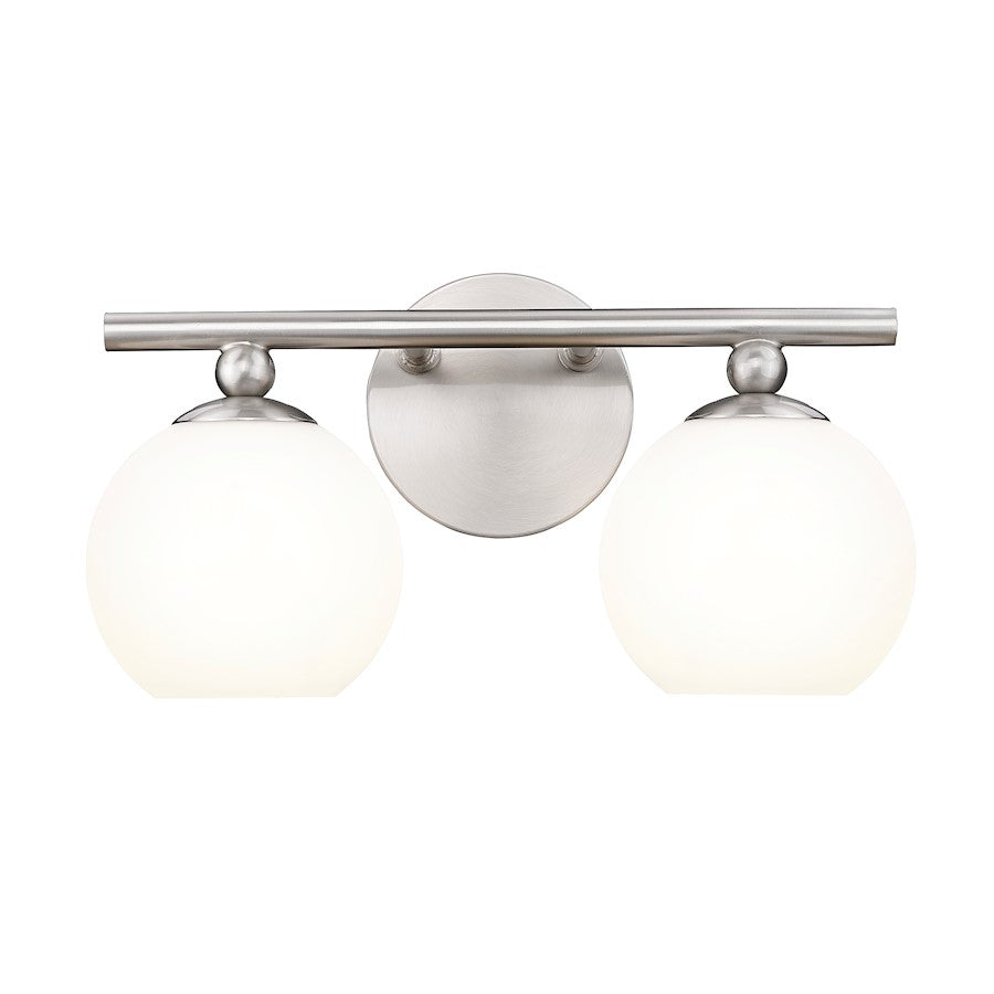 Z-Lite Neoma 2 Light Vanity, Brushed Nickel/Opal Etched - 1100-2V-BN