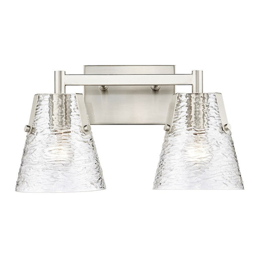 Z-Lite Analia 2 Light Vanity, Brushed Nickel/Clear Ribbed - 1101-2V-BN