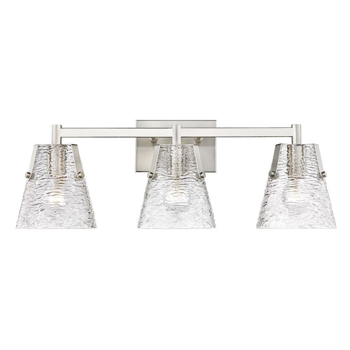 Z-Lite Analia 3 Light Vanity, Brushed Nickel/Clear Ribbed - 1101-3V-BN