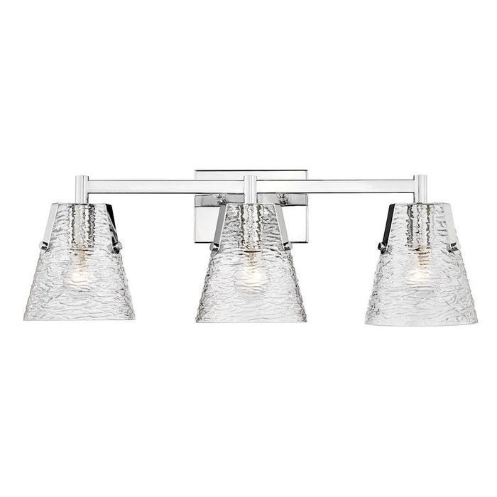 Z-Lite Analia 3 Light Vanity, Chrome/Clear Ribbed - 1101-3V-CH