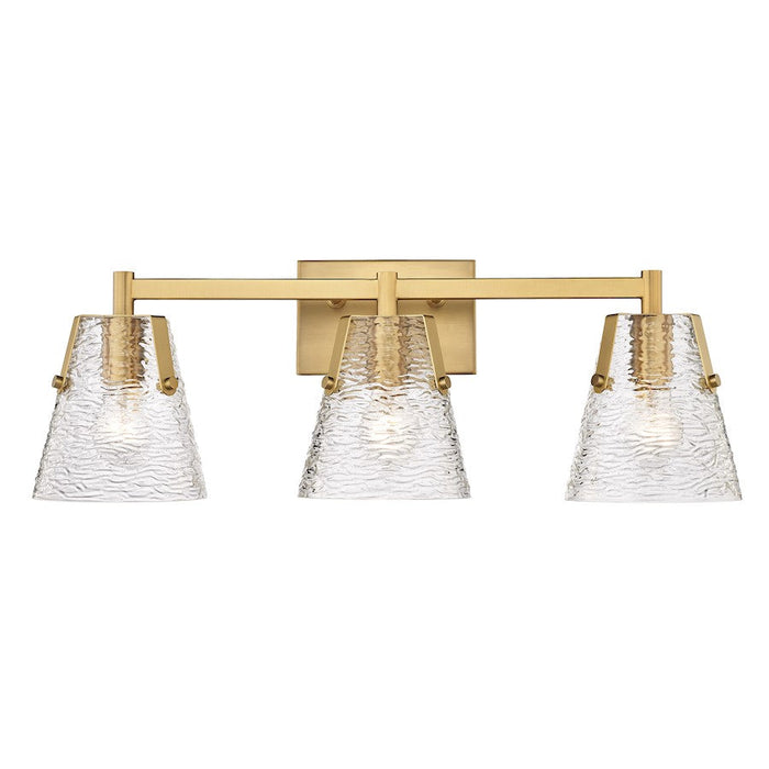 Z-Lite Analia 3 Light Vanity, Modern Gold/Clear Ribbed - 1101-3V-MGLD