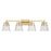 Z-Lite Analia 4 Light Vanity, Modern Gold/Clear Ribbed - 1101-4V-MGLD