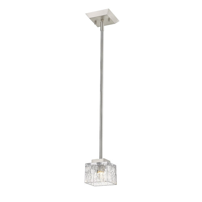 Z-Lite Rubicon 1 Light 4.25" Mini Pendant, Brushed Nickel, Clear - 1927MP-BN-LED