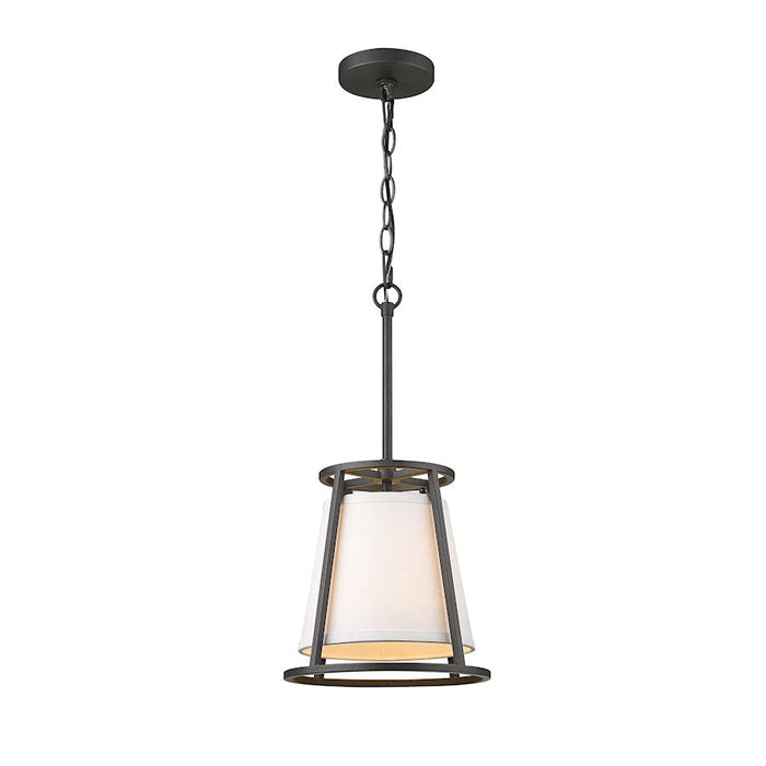 Z-Lite Lenyx Pendant 1 Light 20" Mini Pendant, Iron Ore, White - 1935MP-IO