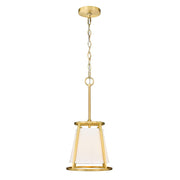 Z-Lite Lenyx 1 Light 10" Mini Pendant, Rubbed Brass/White - 1935MP-RB
