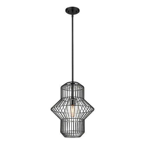 Z-Lite Orsay 1 Light Pendant, Matte Black/Clear
