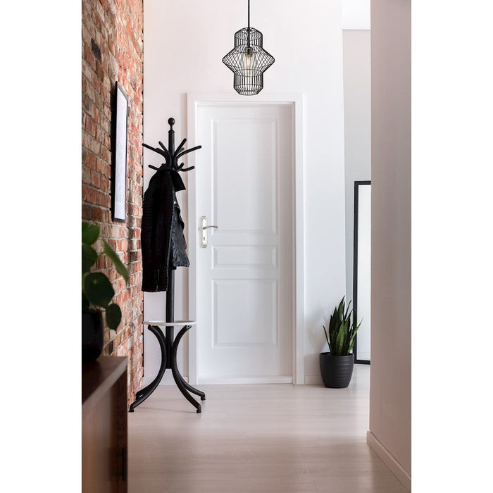 Z-Lite Orsay 1 Light Pendant, Matte Black/Clear