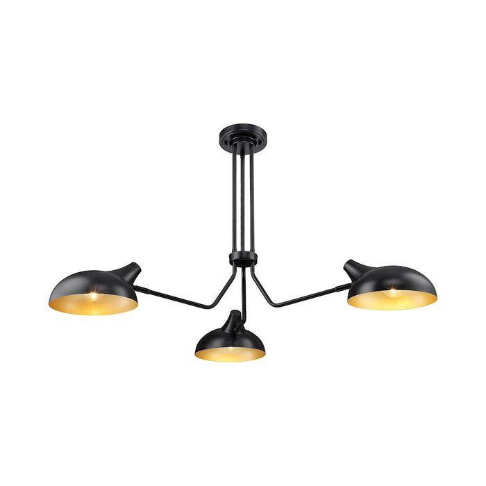 Z-Lite Bellamy Semi Flush Mount, Black/Gold Inner