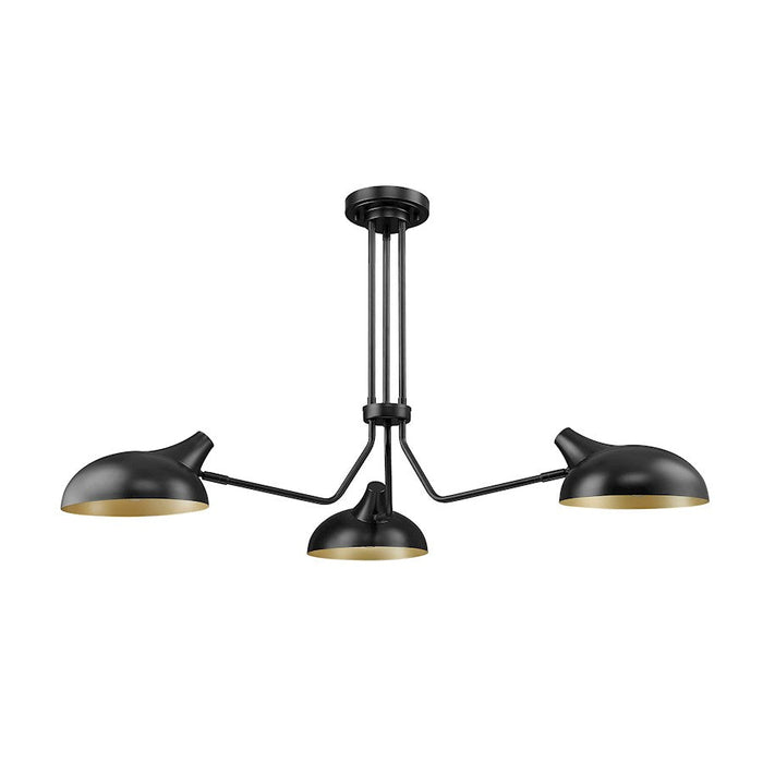 Z-Lite Bellamy Semi Flush Mount, Black/Gold Inner