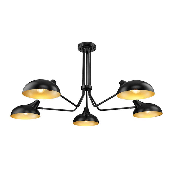 Z-Lite Bellamy Semi Flush Mount, Black/Gold Inner