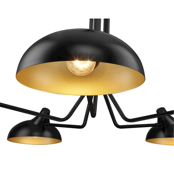 Z-Lite Bellamy Semi Flush Mount, Black/Gold Inner