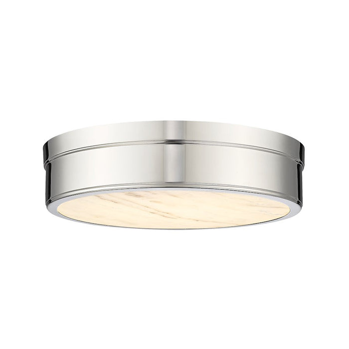 Z-Lite Anders 1 Light Flush Mount, Polished Nickel/Marbling - 1944F15-PN-LED