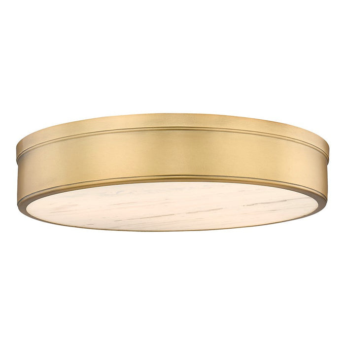 Z-Lite Anders 3 Light Flush Mount, Rubbed Brass/Marbling - 1944F22-RB-LED