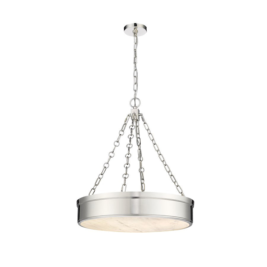 Z-Lite Anders 3 Light 22" Pendant, Polished Nickel/Marbling - 1944P22-PN-LED