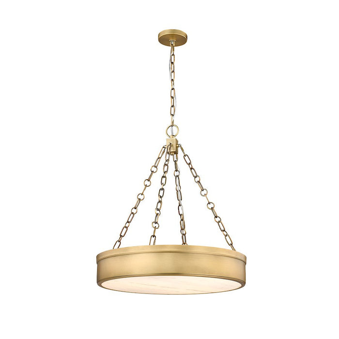 Z-Lite Anders 3 Light 22" Pendant, Rubbed Brass/Marbling - 1944P22-RB-LED