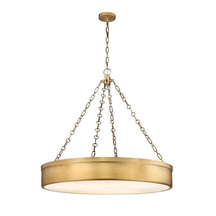 Z-Lite Anders 3 Light 33" Pendant, Rubbed Brass/Marbling - 1944P33-RB-LED