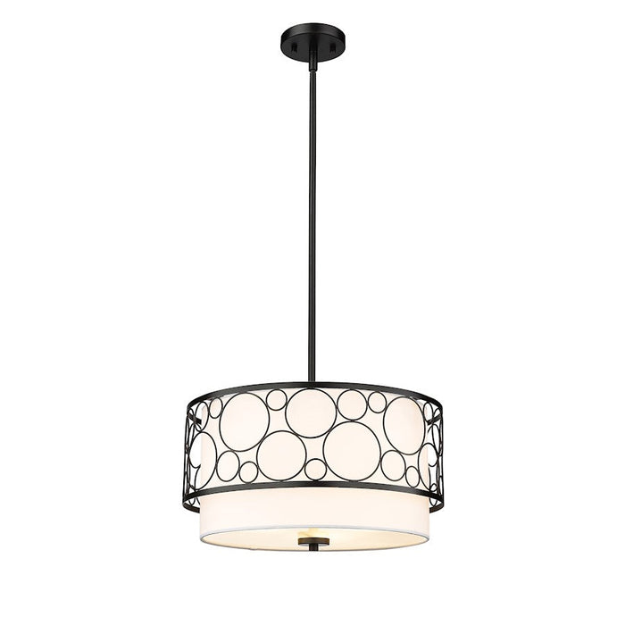 Z-Lite Kendall 3 Light Pendant, Matte Black/White - 197-17MB