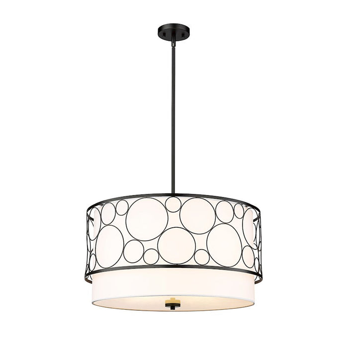 Z-Lite Kendall 4 Light Pendant, Matte Black/White - 197-24MB