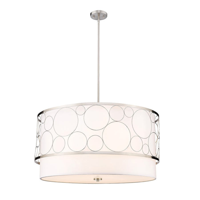 Z-Lite Kendall 5 Light Pendant, Brushed Nickel/White - 197-32BN