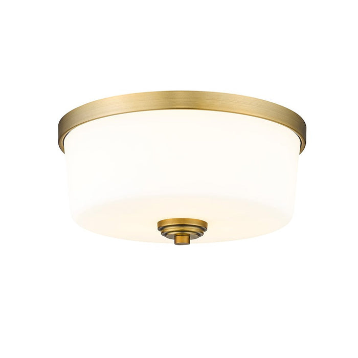 Z-Lite Arlington 3 Light Flush Mount in Heritage Brass/Etched White - 220F3-HBR