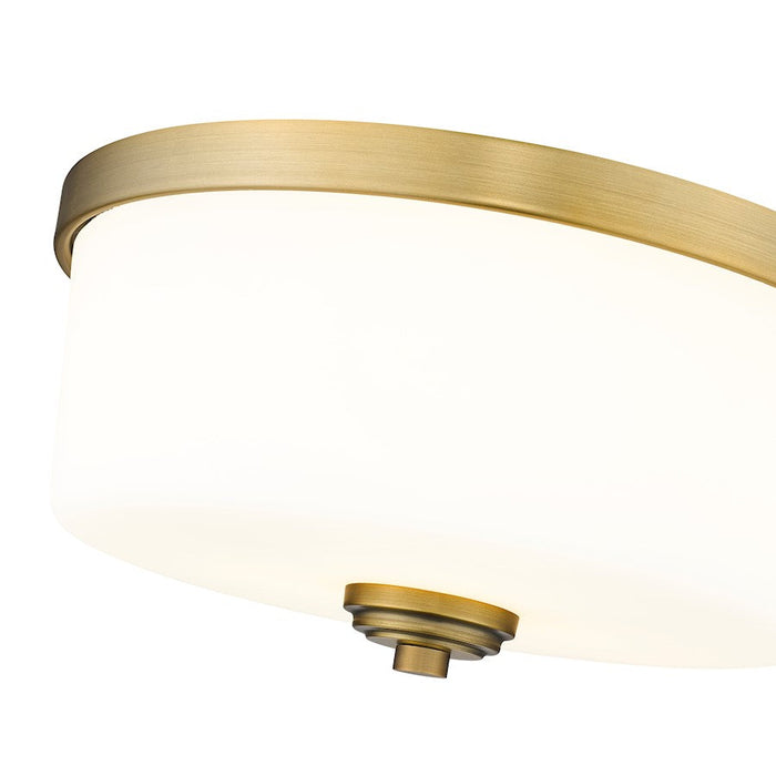 Z-Lite Arlington Light Flush Mount in Heritage Brass/Etched White