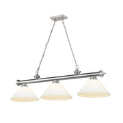 Z-Lite Cordon 3 Light Cone Billiard, Brushed Nickel/Matte Opal - 2306-3BN-AMO14