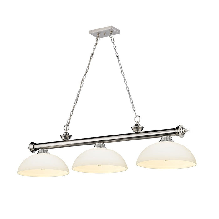 Z-Lite Cordon 3 Light Round Billiard, Brushed Nickel/Matte Opal - 2306-3BN-DMO14