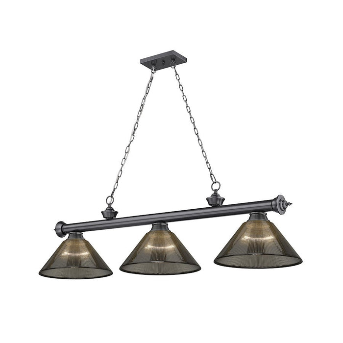 Z-Lite Cordon 3 Light Billiard, Bronze Plated/Smoke - 2306-3BP-ARS