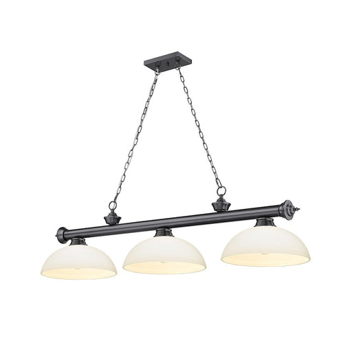 Z-Lite Cordon 3 Light Round Billiard, Bronze Plated/Matte Opal - 2306-3BP-DMO14