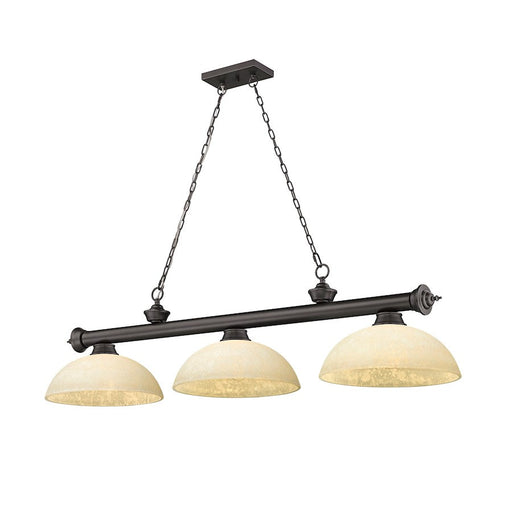 Z-Lite Cordon 3 Light Round Billiard, Bronze/Golden Mottle - 2306-3BRZ-DGM14