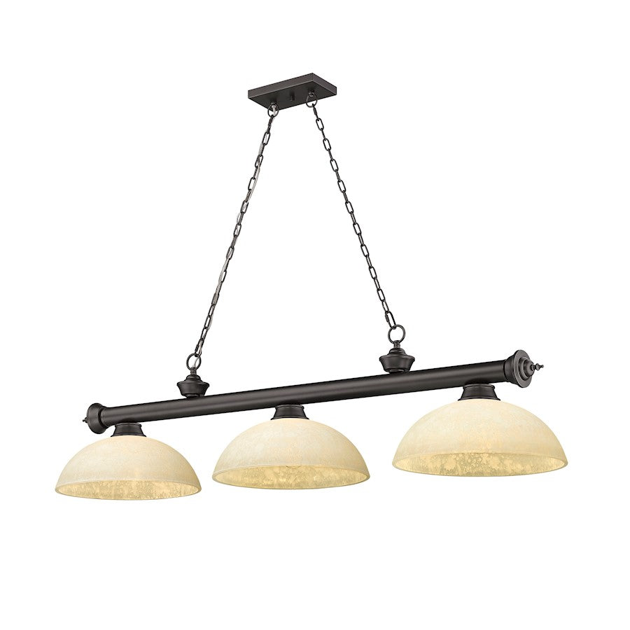 Z-Lite Cordon 3 Light Round Billiard, Bronze/Golden Mottle - 2306-3BRZ-DGM14