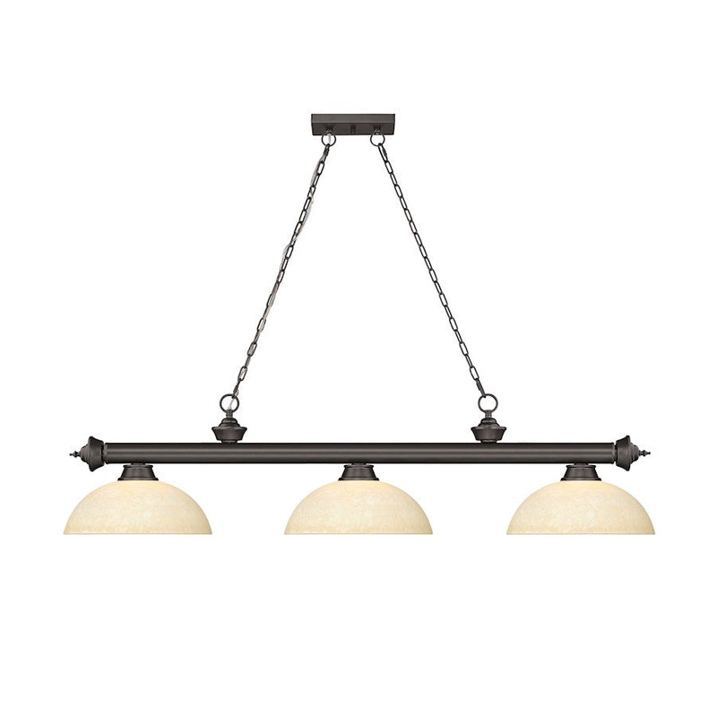 Z-Lite Cordon 3 Light Round Billiard, Bronze/Golden Mottle