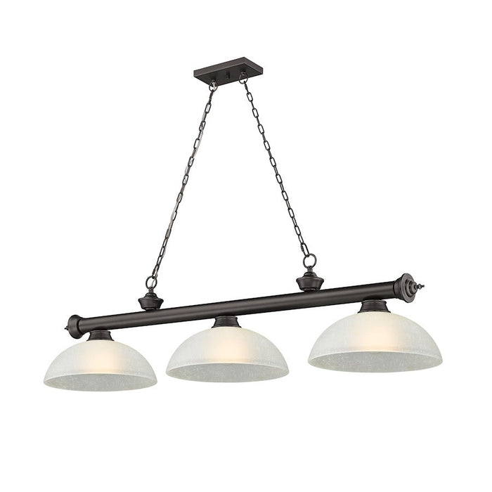 Z-Lite Cordon 3 Light Round Billiard, Bronze/White Linen - 2306-3BRZ-DWL14