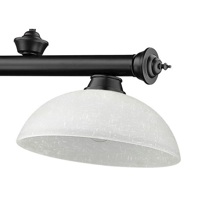 Z-Lite Cordon 3 Light Round Billiard, Matte Black/White Linen