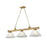 Z-Lite Cordon 3 Light Cone Billiard, Rubbed Brass/White Linen - 2306-3RB-AWL14