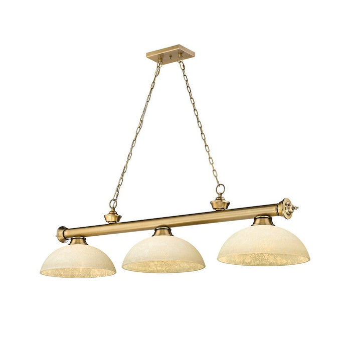 Z-Lite Cordon 3 Light 14" Billiard, Rubbed Brass/Golden Mottle - 2306-3RB-DGM14