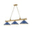 Z-Lite Cordon 3 Light Billiard, Rubbed Brass/Navy Blue - 2306-3RB-MNB