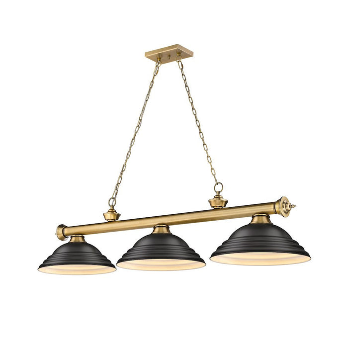 Z-Lite Cordon 3 Light 16" Billiard, Rubbed Brass/Matte Black - 2306-3RB-SMB