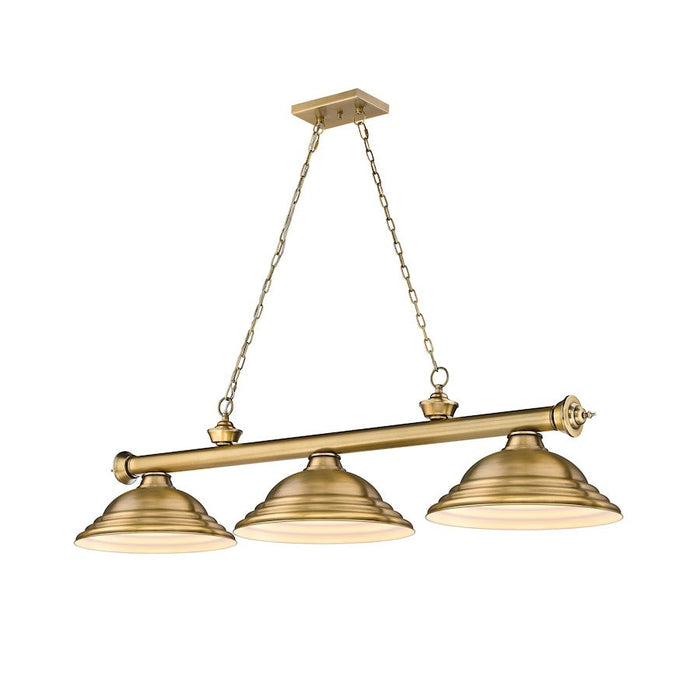 Z-Lite Cordon 3 Light 16" Billiard, Rubbed Brass/Rubbed Brass - 2306-3RB-SRB