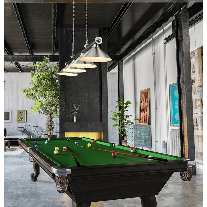 Z-Lite Cordon Billiard, Matte Black/Nickel/Black Shade